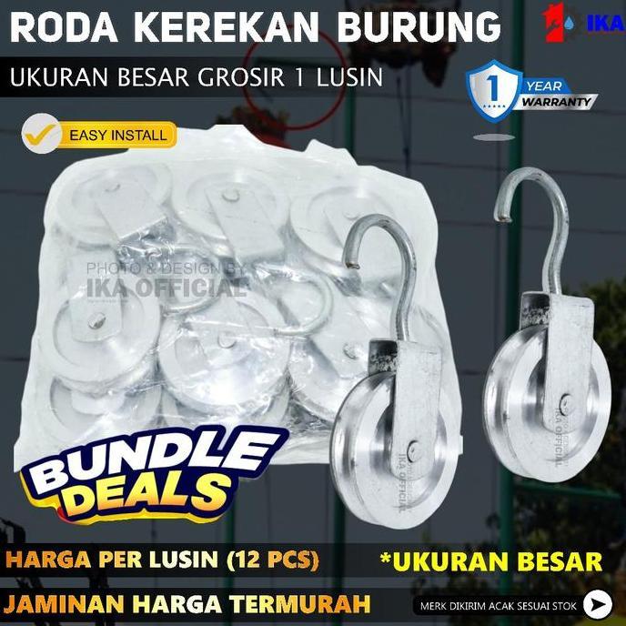 BLOCHEA 12 PCS KATROL RODA BESAR KEREKAN SANGKAR KANDANG BURUNG PERKUTUT SEMPATI KATROL BESI KEREKAN