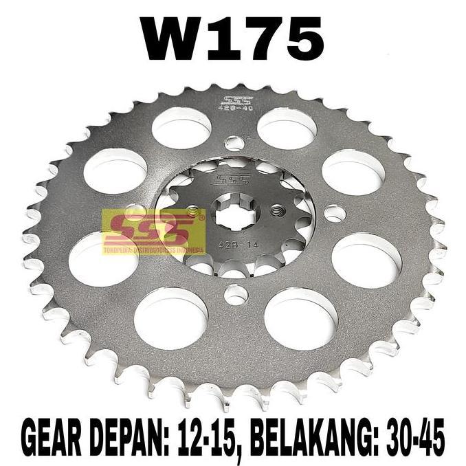 GEARSET SSS 428 BAJA W175 RANTAI SSS SB HSBT HMX LO RO / REGINA ORO RH2 ZRT Z-RING GIRSET GIR SET GE