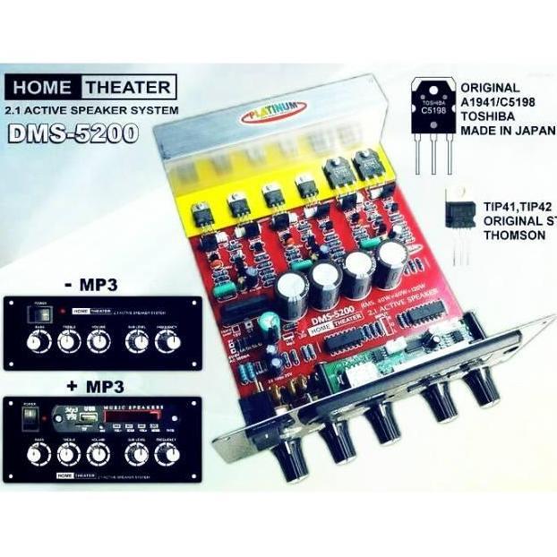 KIT POWER HOME TEATHER 2.1 SPEAKER AKTIF NO MP3 DMS-5200