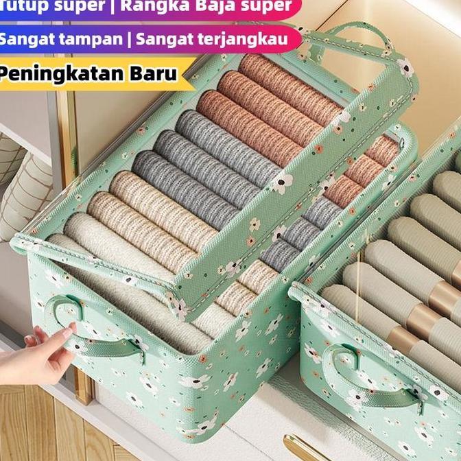Peningkatan Baru Storage box Rangka Baja Tutup super Storage box organizer tahan debu dan kelembaban