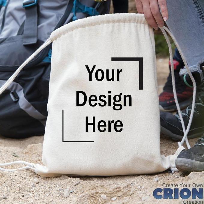 Supotsu- Tas Serut Blacu Printing Drawstring Pouch - Custom Logo -By Crion