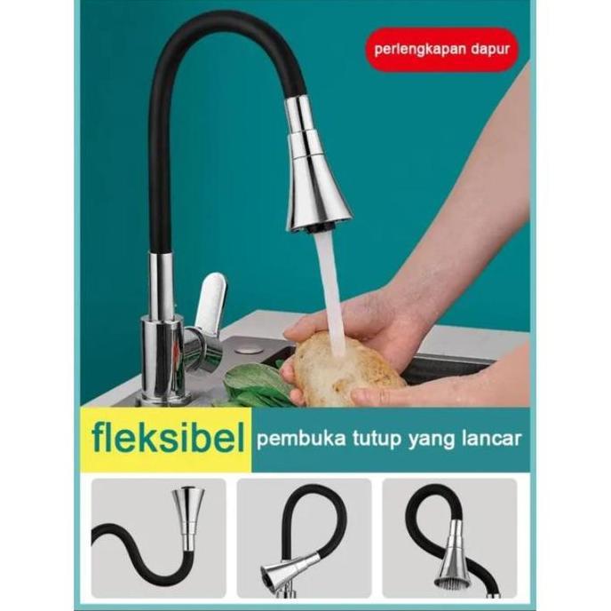 [ PPLUS ] Kran Serbaguna Kran Angsa Cuci Piring Dapur Fleksibel Multi Fungsi Tembok & Tancap / Kran 