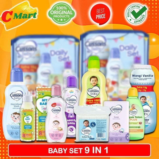 Cussons Baby Gift Set 9In1 - Gift Pack Set - Baby Set - My Baby Telon Bayi - Hair Lotion Baby Oil - 