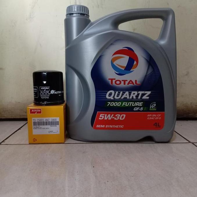 New- Paket Oli Total 5W-30 + Filter Oli Agya/ Ayla/ Sigra/ Calya/ Sirion