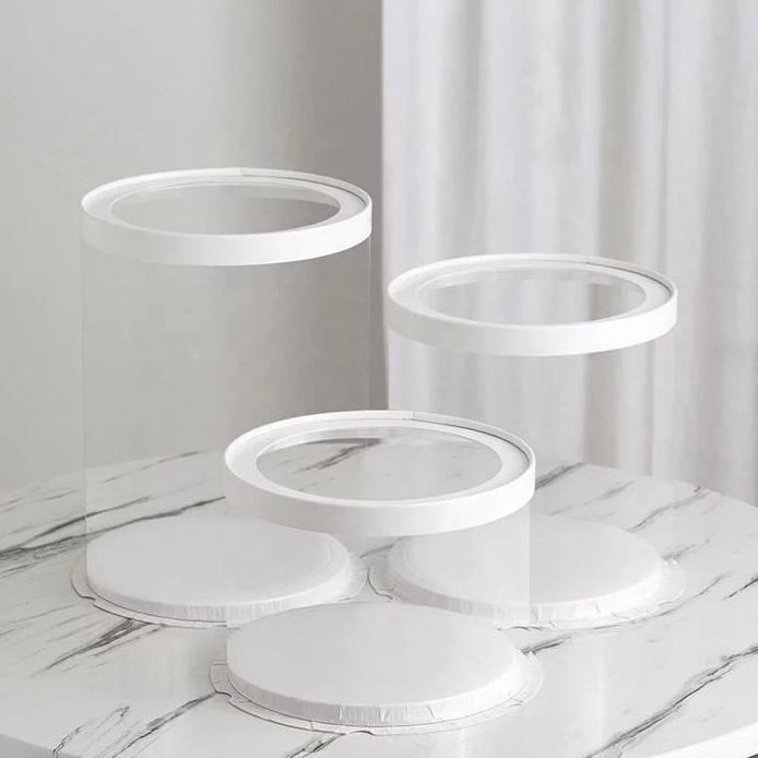 KOTAK TRANSPARAN BULAT CAKE BOX MIKA GIFT BOX MIKA ATAP TRANSPARAN