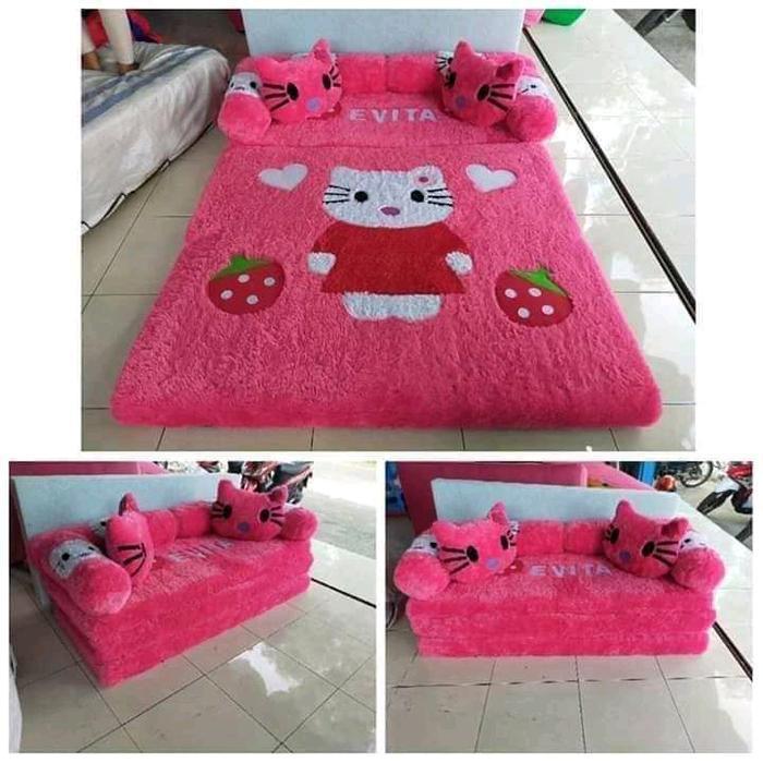 Kasur Lipat Sofa Bad Hello kity Tebal 10 cm