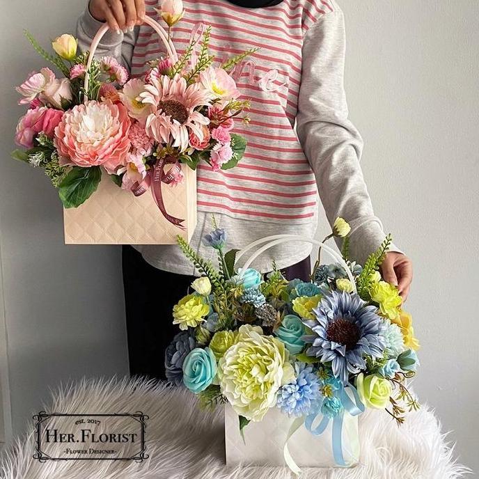 HER.FLORIST [K-STYLE] Paper Bag Flowers | Flower box | Flower Bag
