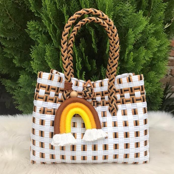 Kasora- [Free Pelangi] Tas Anyaman Jali Premium Tote Bag Anyaman Tas Jali S Patty