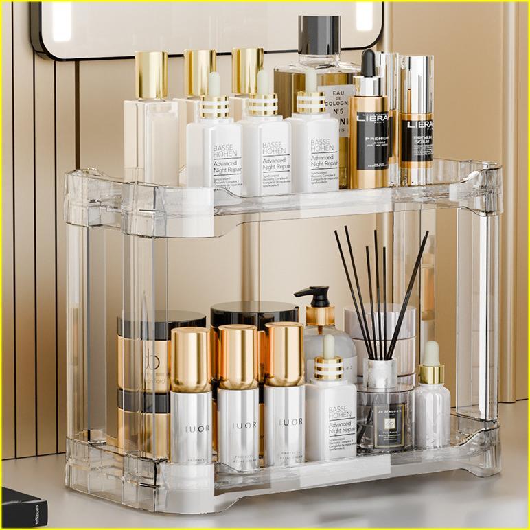 SOLARA RAK ACRYLIC KOSMETIK RAK MAKEUP RAK ORGANIZER KOSMETIK / RAK KOSMETIK ACRYLIC 3 TINGKAT SERBA