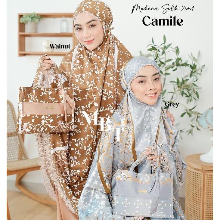 Mukena Bali Tasik - Mukena Dewasa 2In1 Jumbo Silk Renda Mewah Camile