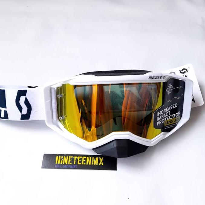 HARGA DISC - GOGGLE CROSS SCOTT PUTIH LENSA KUNING FULLSET