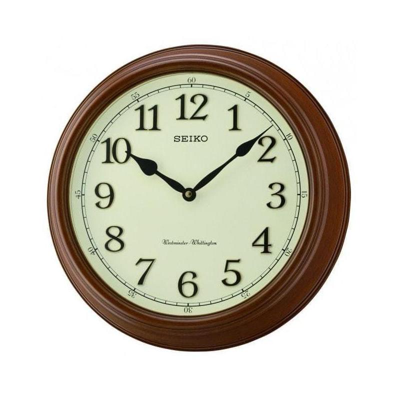 Jam Dinding Motif Kayu Seiko QXD214B Original Dual Chime Bestseller qxd214 bahan Plastik fiber