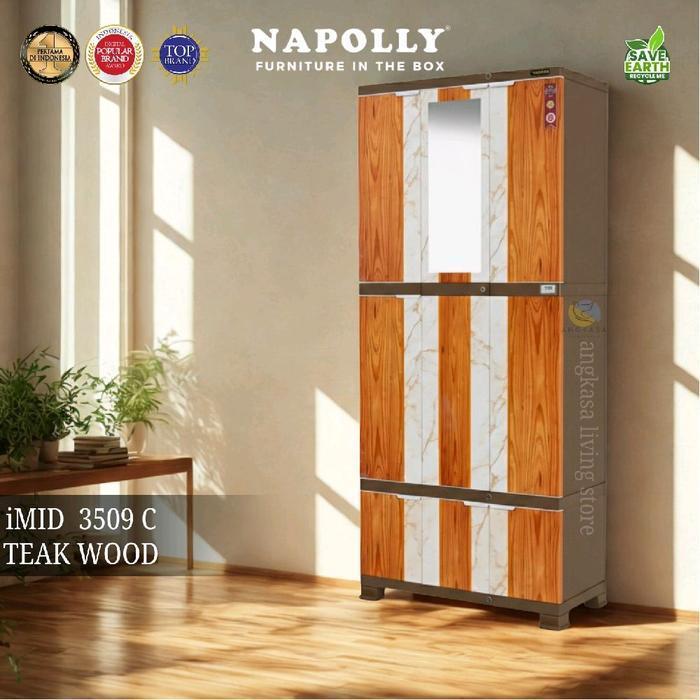 Napolly Lemari Jumbo 3 Pintu + Cermin / Lemari Baju / Lemari Pakaian / Lemari murah / lemari napolly