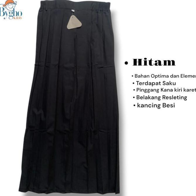 HEMAT LUAR BIASA ByGho_Kids Rok Rempel SMP SMA Seragam Sekolah Rok Lipit Bahan Optima Element Bawawa