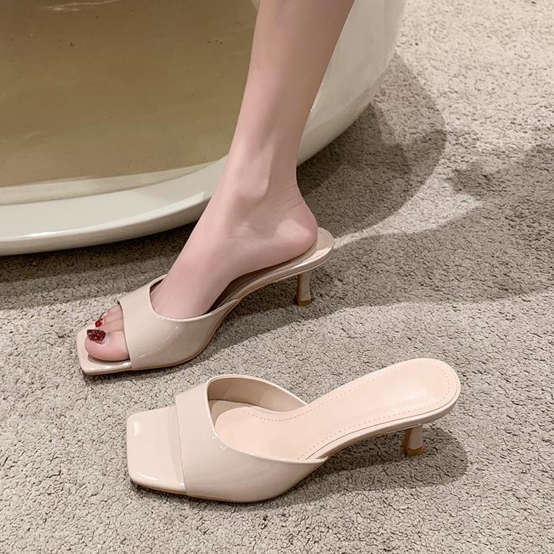Sepatu Wanita Mules Hak Tinggi Import Korean Style