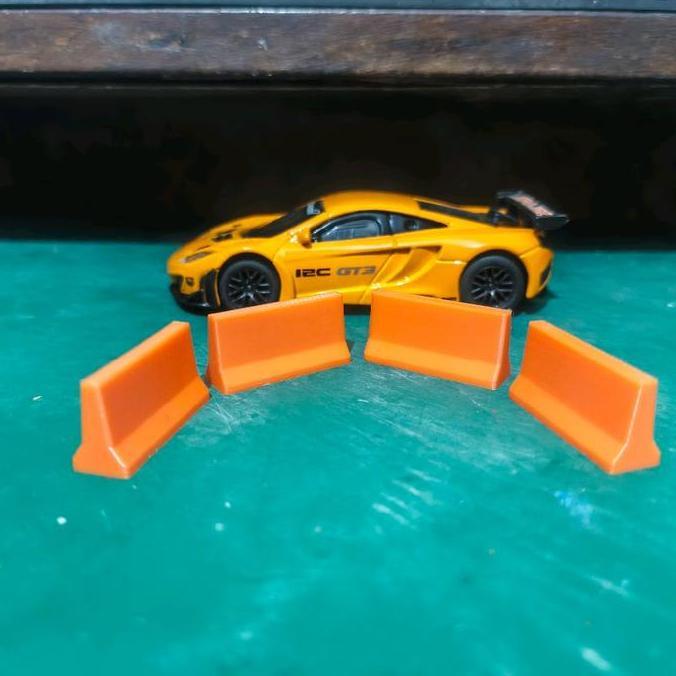 3D Print maket aksesoris diorama 3pcs Barrier Penghalang skala 1 : 43