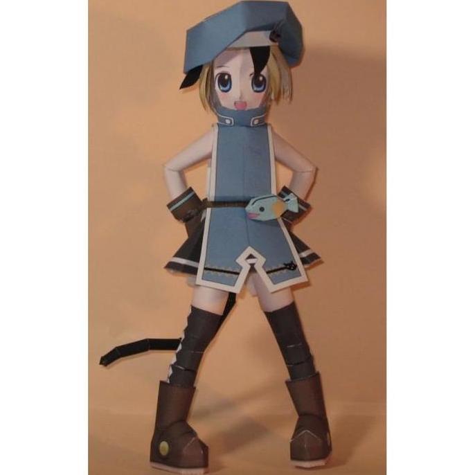 DIY Papercraft Pola Figure Anime Neko
