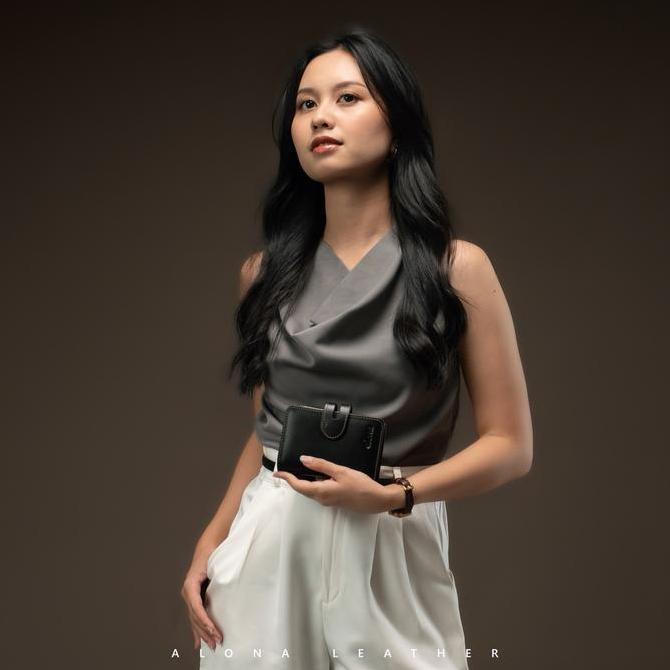 Kasora- Alona Leather  Lotus Wallet - Dompet Lipat Alona Kulit Sapi Asli