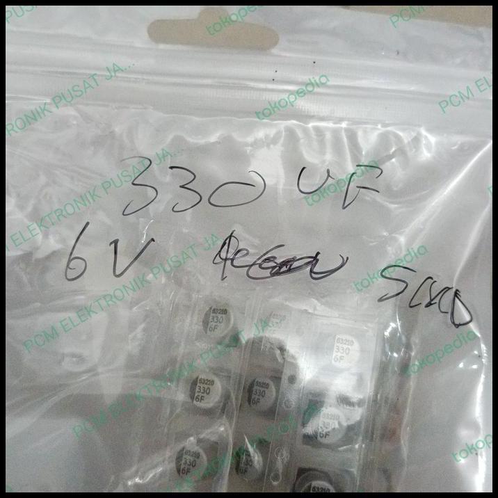 TERLARIS 1038 ELCO ELKO KAPASITOR CAPACITOR SMD 330UF 330 UF 6.3V 6V3 6V 6,3V 