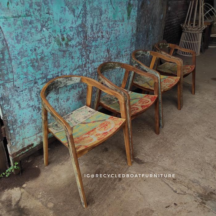 Kursi Cafe Jati Skandinavian Retro Vintage Kayu Bekas Kapal