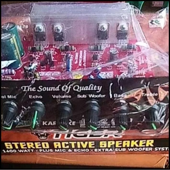 TERBARU KIT POWER AMPLIFIER SPEAKER AKTIF STEREO KARAOKE PLUS ECHO 1400W PMPO ECHO TIGER RANIC 