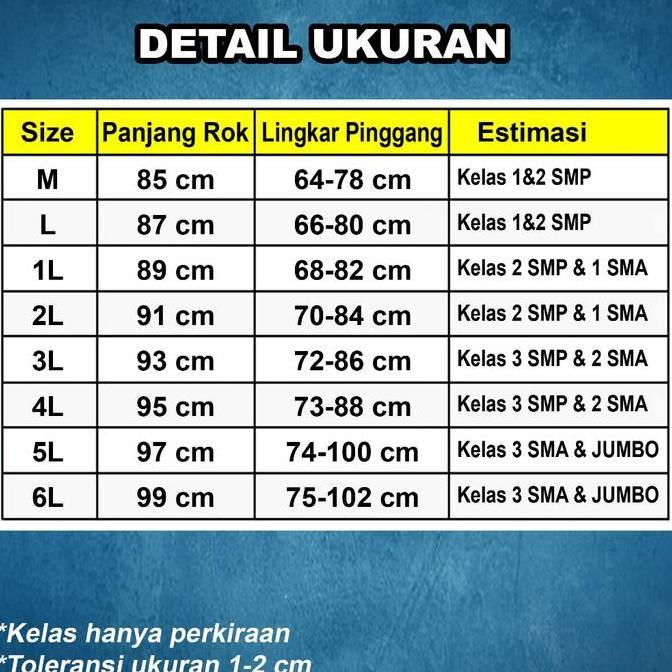 KEKINIAN Seragam SMP SMA Rok Panjang Rempel Bawah Pinggang Pinggul Abu Biru Cokelat Hitam Putih Rok 