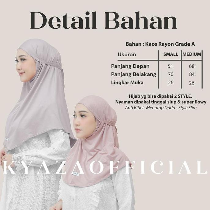 Promo KYAZA - Elena instan Hijab Instan (Bergo Instan Tali Rayon) Diskon