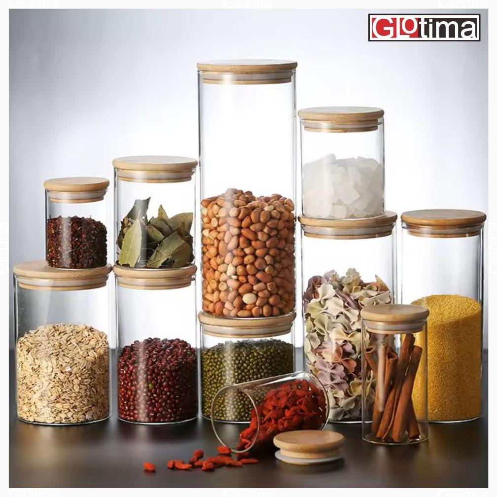 Toples Kaca Borosilikat Tutup Kayu Kedap Udara
