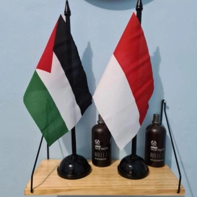 bendera meja Indonesia dan palestina