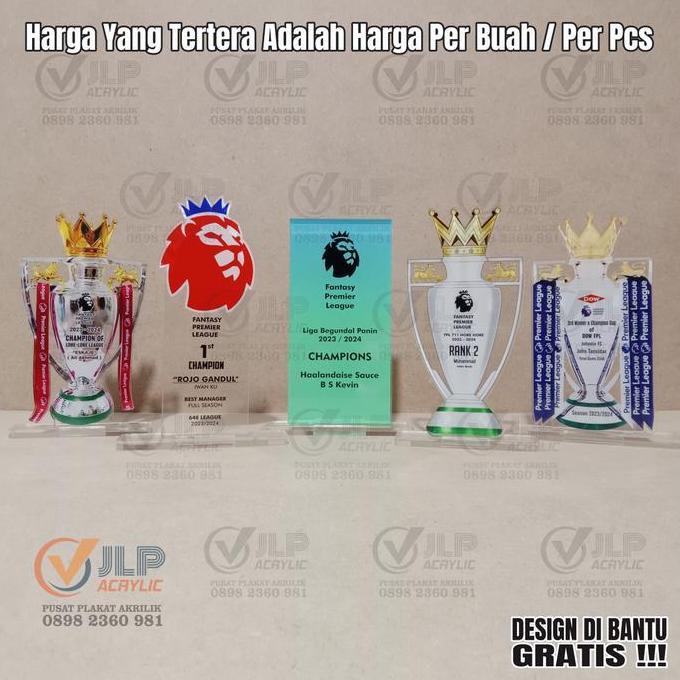 Ready Piala FPL, Tropi FPL, Tropy FPL, Trophy FPL, Plakat FPL, Vandel FPL, Penghargaan FPL, Pialatro