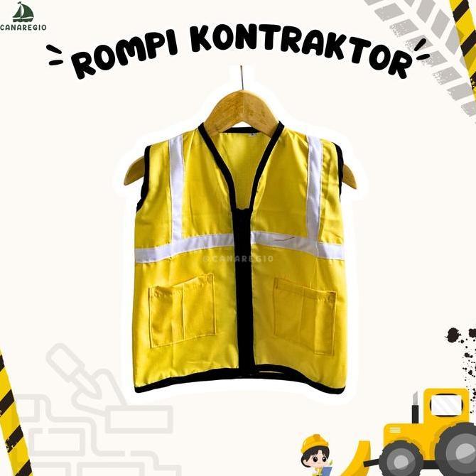 Baju Profesi Anak Kontraktor Kostum Rompi Pekerja Proyek