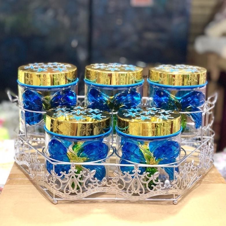 Set Toples Kaca Lebaran Isi 5 Dengan Rak