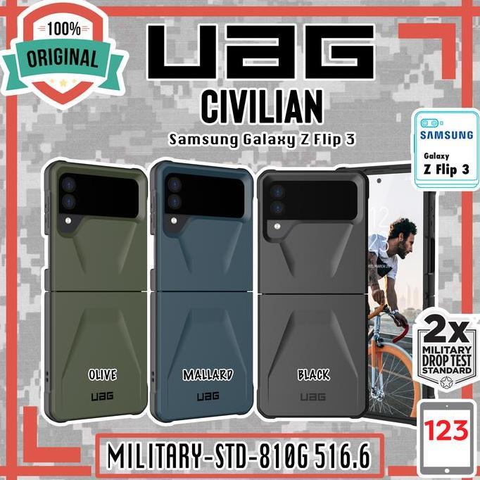 NEW Case Samsung Galaxy Z Flip 3 Flip3 UAG Civilian Original Casing