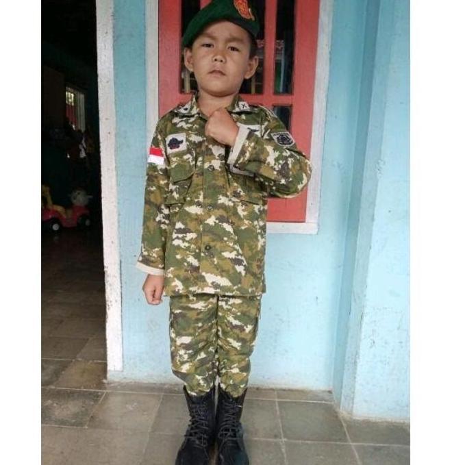 Kostum Anak Doreng Kostrad Baju Profesi AD Kostrad Anak Fashion Seragam TNI AD Baju Tentara Anak Lak