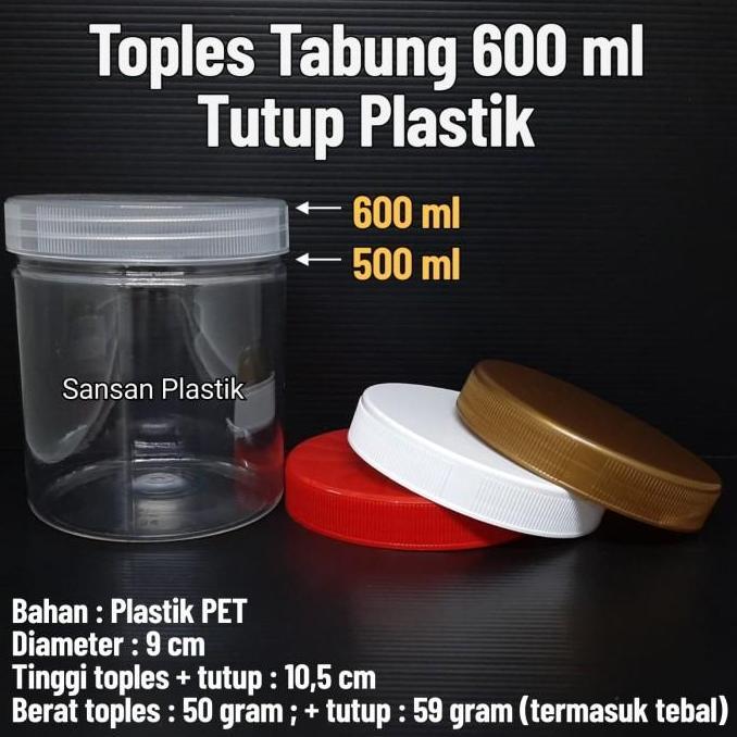 Toples Plastik 600ml /Toples tabung 600 ml