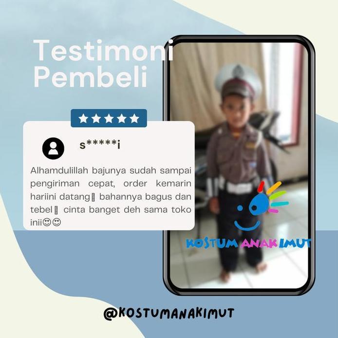 [KOSTUMAKUIMUT] KOSTUM POLISI ANAK-KOSTUM PROFESI POLISI LENGKAP AKSESORIS-BAJU POLISI ANAK-SERAGAM 