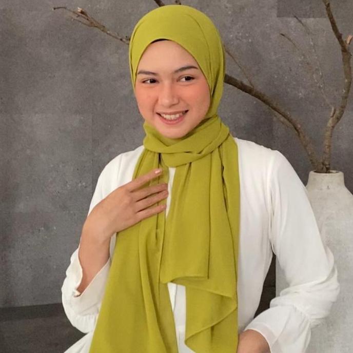 Promo SERIES LEMON - LIME / Hijab Pashmina Warna Lemon Pashmina Ceruty Babydoll Premium ( Hijab Warn