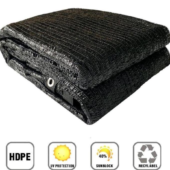 Paranet Anti Matahari 90% Hitam dengan List Terpal & Mata Ayam Terpasang HDPE 90% UV Protection Sunb