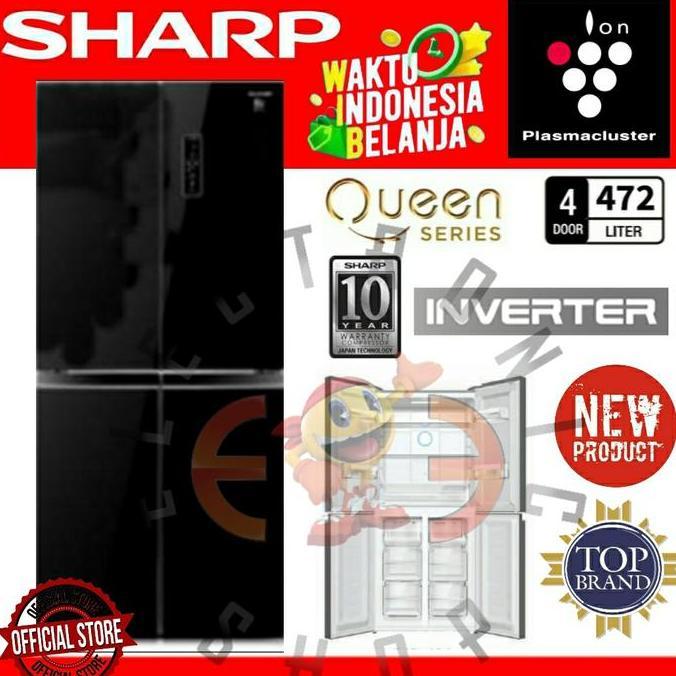 Grosir Sharp Sj If51Pg Bk Kulkas 4 Pintu Inverter Plasmacluster - Glass Door