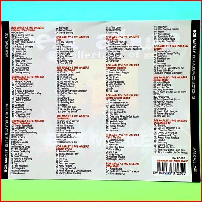Grosir Kaset Cd Mp3 Lagu Bob Marley Lengkap Full Album-Lagu Reggae-Lagu Rege-Lagu Regge Punk-Kaset D