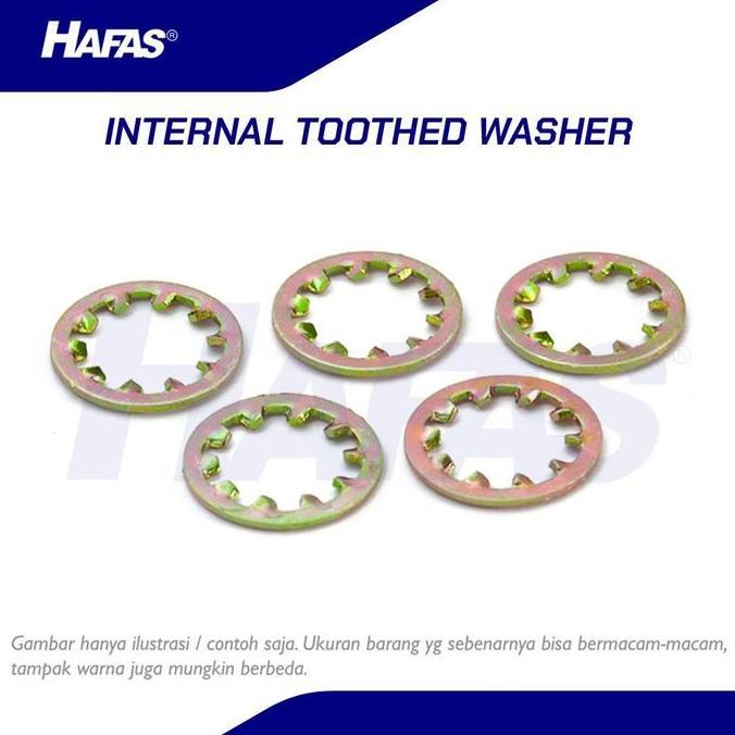 Promo Internal Toothed Washer M12 - Kuning (Ring Matahari) - 1 Pack (100 Pcs)
