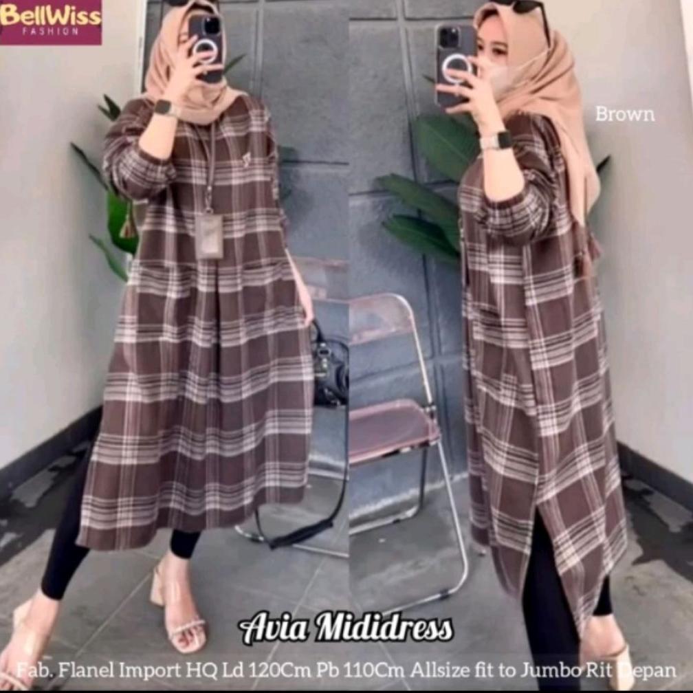 Diskont Long Tunik Kotak Premium/Atasan Jumbo/Atasan Tunik Terbaru/Tunik Terbaru