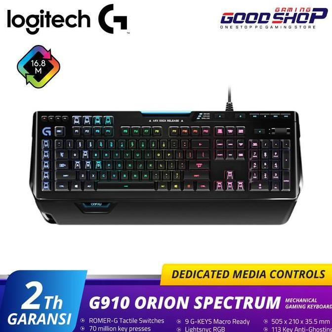Logitech G910 Orion Spectrum RGB Mechanical Gaming Keyboard Hitam