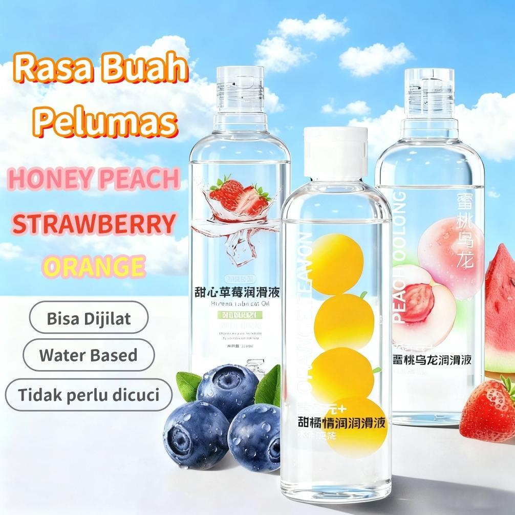 Rasa Buah Pelumas Sex 300ML Lubricant Gel Water Based BISA DIJILAT -STRAWBERRY PEACH ORANG