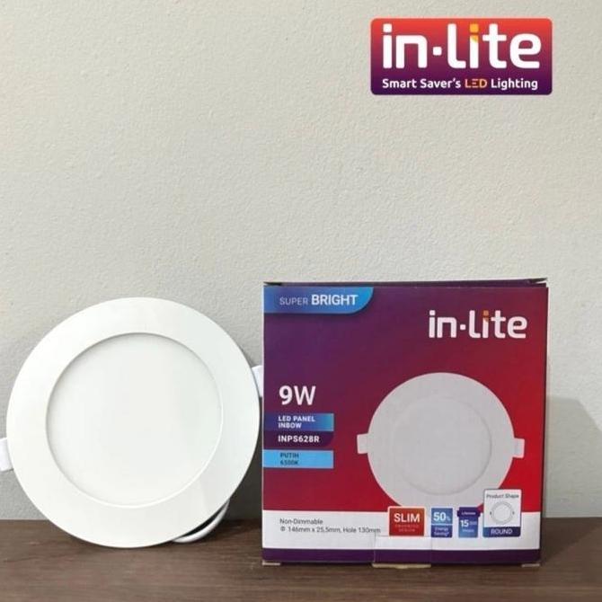 Raito- Inlite Downlight Panel Led 9 Watt Bulat Inbow Inps628R 9Watt In-Lite Lampu Kuning Putih