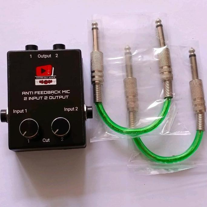 Davisbrakan99 - Anti Feedback Mic 2 Input 2 Output Microphone Kabel Accessories