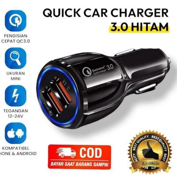 Car Charger HP Mobil QUALCOMM FAST CHARGING lighter 3.0 dual usb cas