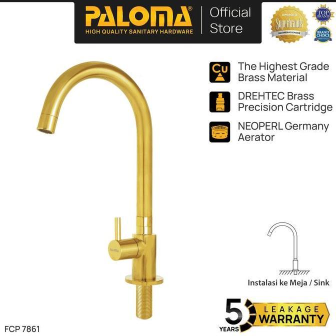 Teruss- Paloma Fcp 7861 Keran Sink Angsa Keran Cuci Piring Keran Dapur Keran Wastafel Keran Air Bras