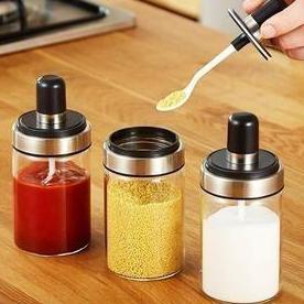 Toples Botol Bumbu Dapur Tempat Bumbu Kaca Unik Premium Serbaguna