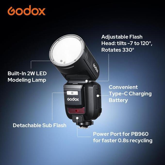 Promo Godox V100 Round Head Flash V-100 Godox Flash